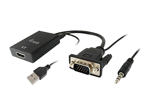 EQUIP 119038 Adapter VGA Stecker A HDMI Buchse mit Audio Jack 3.5 von Equip
