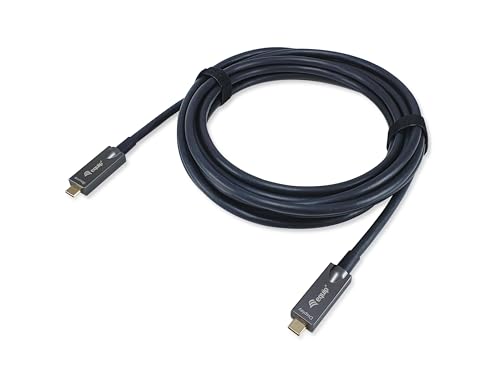 Equip 119461 Aktives optisches USB-C-auf-C-Kabel, Stecker/Stecker, 5,0 m, PD 60 W, 4K/60 Hz, 10 Gbit/s, Video+Daten+PD von Equip