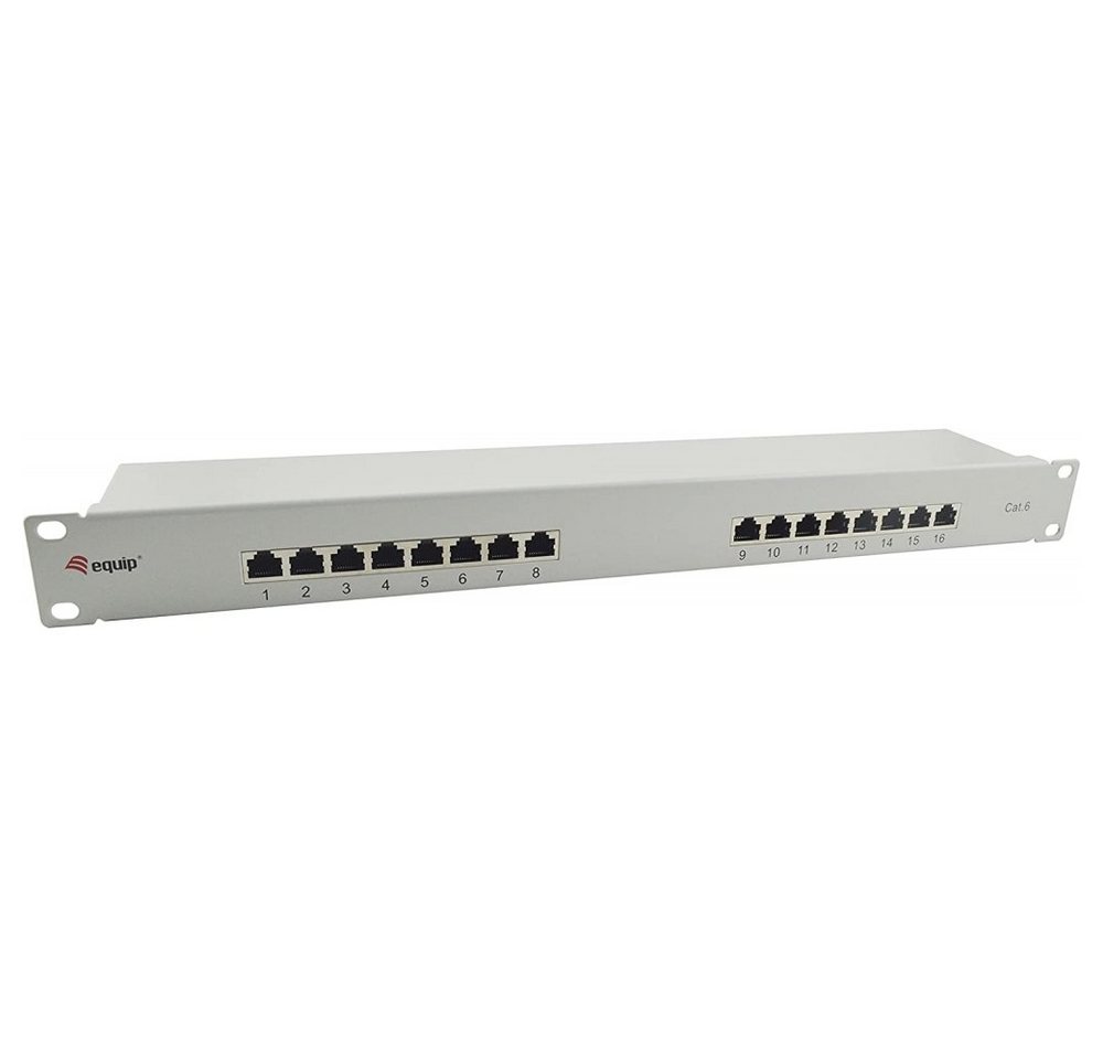 Equip 326317 16-Port Gigabit Ethernet CAT.6 - Patchpanel - hellgrau Netzwerk-Patch-Panel von Equip