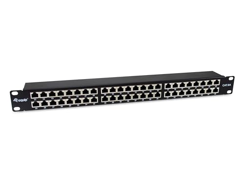 Equip 326626 48-Port Cat.6A geschirmtes Patchpanel, schwarz von Equip