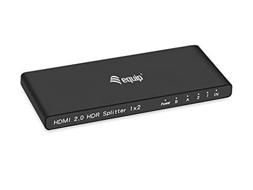 Equip 332716 Ultra-Slim 2-Port HDMI 2.0 Splitter/HDMI Splitter 2.0 2 Port Ultra Slim 4K/60Hz/ schwarz von Equip