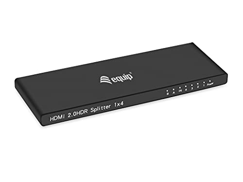 Equip 332717 HDMI Splitter 2.0/ Ultra-Slim 4-Port Splitter/schwarz von Equip
