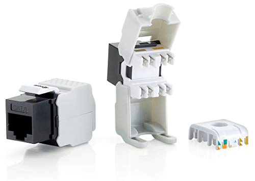 Equip 769211 Keystone Jack (ungeschirmt Cat.6 LSA Anschluss 8er Set Polybeutel, werkzeugfreie Montage) von Equip
