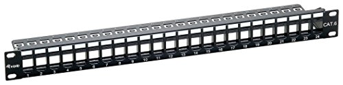 Equip 769224 – Leeres 24-Port-Cat6-Patchpanel, schwarz und grau von Equip