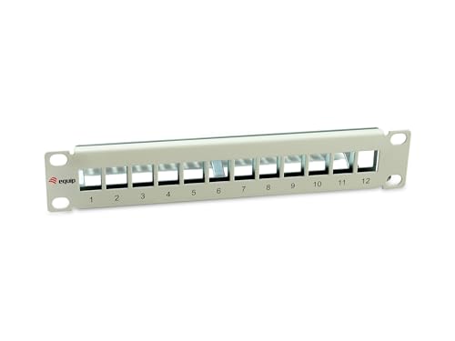 Equip 769330 12-Port Keystone geschirmtes Patchpanel, 10", Hellgrau von Equip
