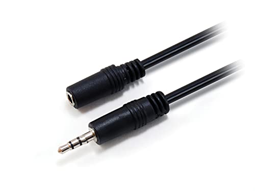 Equip Audiokabel 3,5mm Jack Male/Female 2.50m Polybeutel, Schwarz von Equip