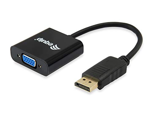 Equip Displayport to HD15 VGA Adapter – Cable Interface/Gender Adapter (DisplayPort, VGA, Male/Female, Black, 1920 x 1200 Pixel) von Equip