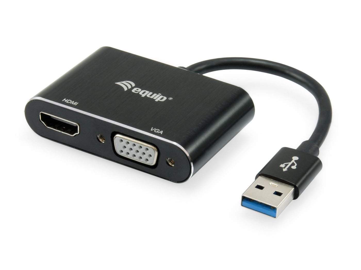 Equip EQUIP Adapterkabel USB3.0->VGA/HDMI St/Bu 0.15m 1920x1080/60 Computer-Kabel von Equip