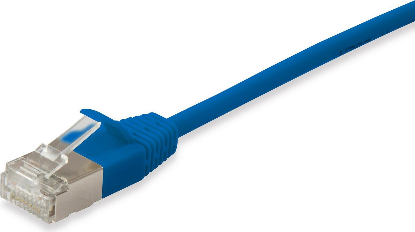 Equip EQUIP Patchkabel Cat6A S/FTP 2xRJ45 0.25m blau (SSTP) Slim Netzwerkkabel von Equip