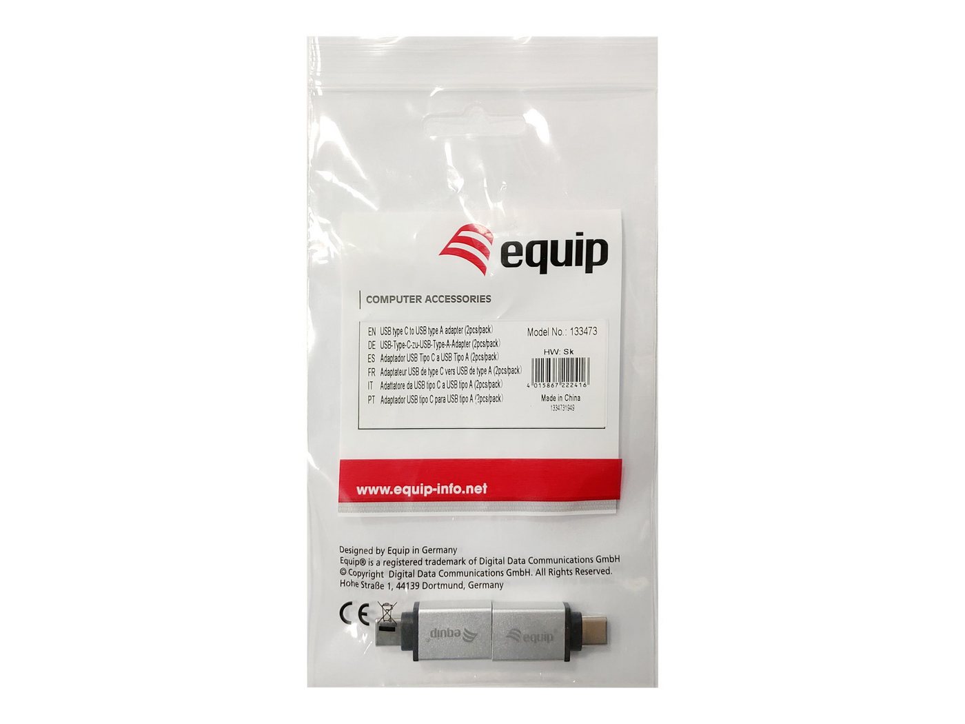 Equip EQUIP USB Kabel C -> A Adapter, Silber Computer-Kabel Equip EQUIP USB Kabel C -> A Adapter, Silber Computer-Kabel von Equip