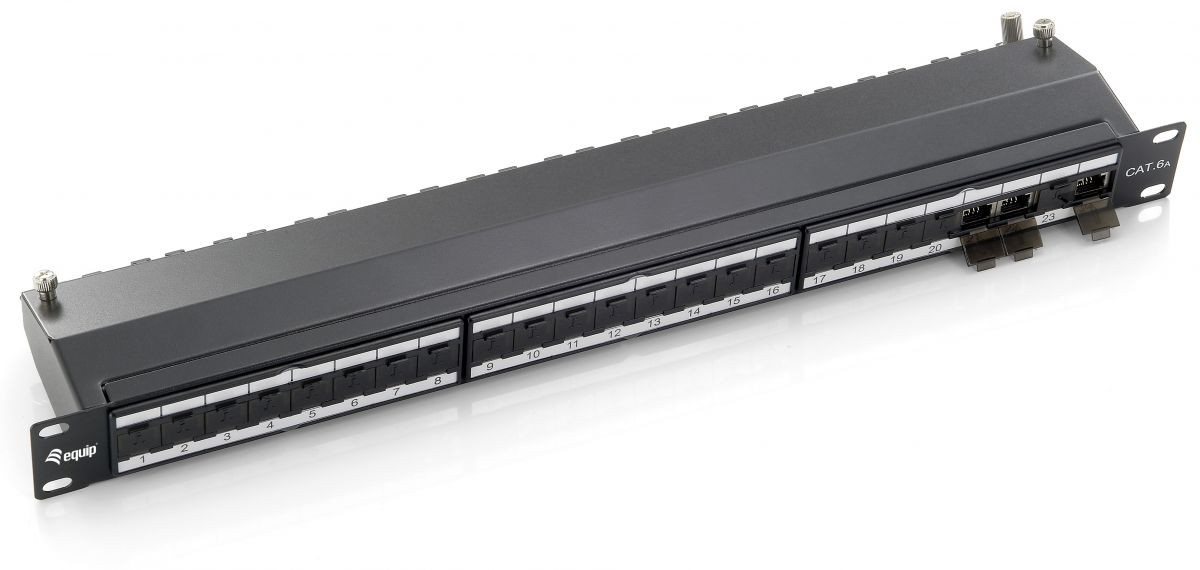 Equip Equip 326624 Patchpanel equip 24x RJ45 Cat6A 19" 1HE schwarz Netzwerk-Patch-Panel Equip Equip 326624 Patchpanel equip 24x RJ45 Cat6A 19" 1HE schwarz Netzwerk-Patch-Panel von Equip