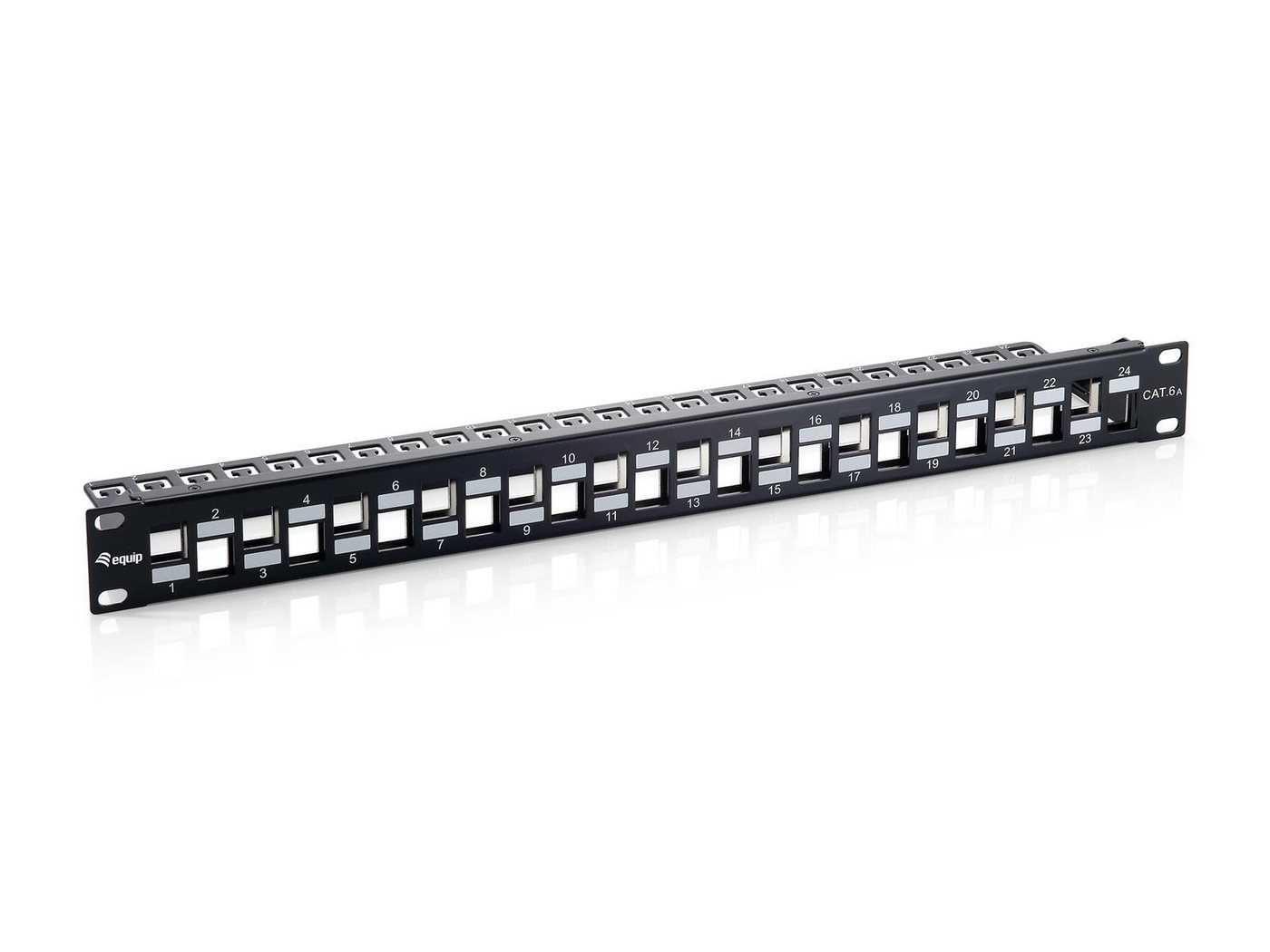 Equip Equip Patchpanel 24x RJ45 Cat6a 19" 1HE Keystone Netzwerk-Patch-Panel von Equip