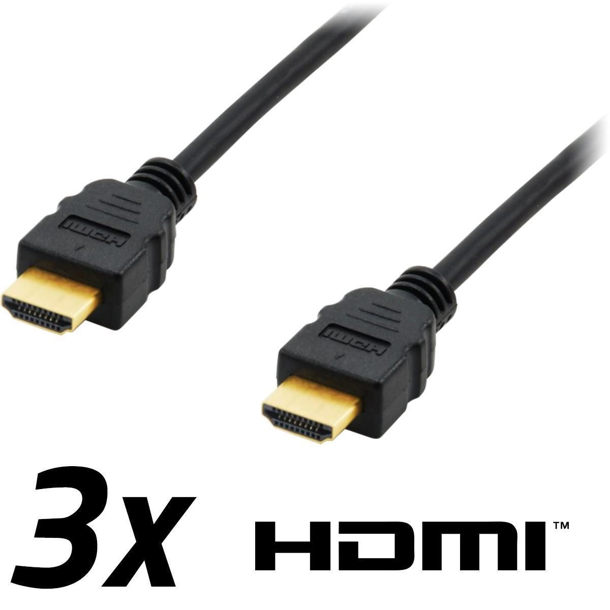 Equip HDMI-Kabel 1.8m schwarz 3er Pack von Equip