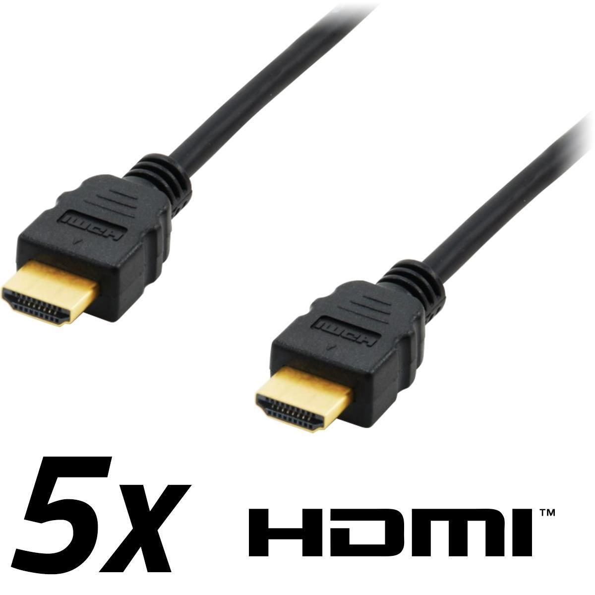 Equip HDMI-Kabel 1.8m schwarz 5er Pack von Equip
