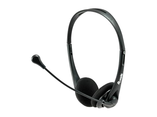 Equip Headset Klinke 245304 Stereo-Headset mit Stummschaltung/1.8m Kabel/schwarz von Equip