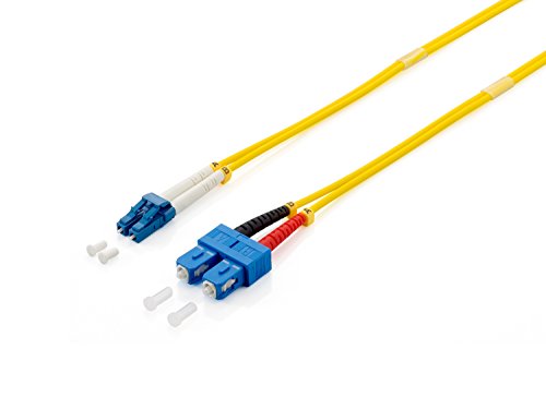 Equip LWL-Patchkabel-Glasfaserkabel (LC->SC 5.00m Singlemode Duplex OS2 gelb Polybeutel) von Equip