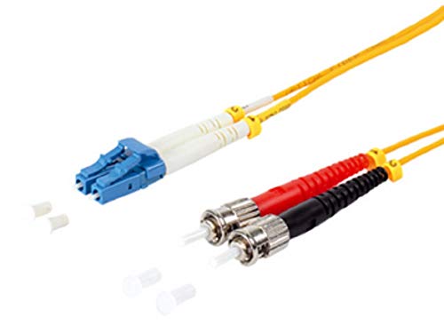 Equip LWL-Patchkabel-Glasfaserkabel (LC->ST 2.00m Singlemode Duplex OS2 gelb Polybeutel) von Equip
