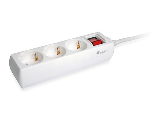 Equip Steckdosenleiste 3-Fach Schuko 1,5m Kabel mit Schalter von Equip