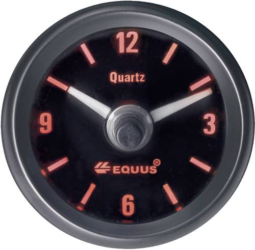 Equus 656789 Kfz Einbauinstrument Quarz-Uhr analog 4 LEDs Blau, Grün, Gelb, Rot 52mm von Equus