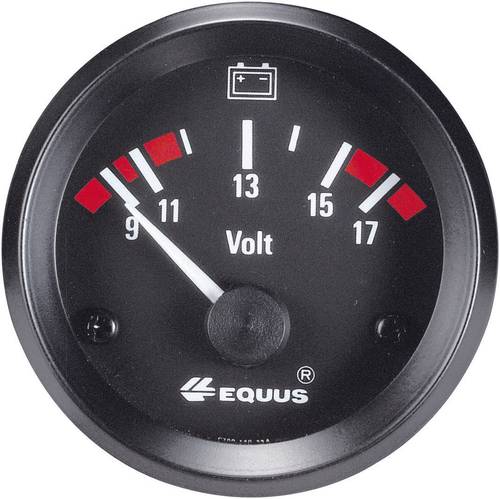 Equus 842060 Kfz Einbauinstrument Voltmeter Messbereich 9 - 17V Standart Gelb, Rot, Grün 52mm von Equus