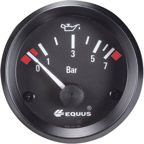 Equus 842095 Kfz Einbauinstrument Öldruckanzeige Messbereich 0 - 7 bar Standart Gelb, Rot, Grün 52mm von Equus