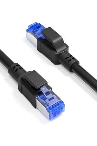 Ercielook 1m lan kabel CAT8 Hochgeschwindigkeits Netzwerkkabel für den Außen- und Innenbereich, 40 Gbit/s lankabelverlaengerung für Router/Gaming/Modem von Ercielook