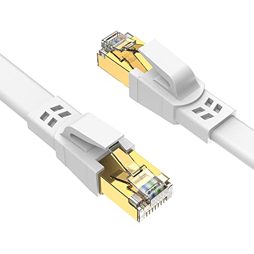 Ercielook Cat8 Lan Kabel 0,15m 2-Stück Hochgeschwindigkeits Netzwerkkabel 40 Gbit/s mit vergoldetem RJ45-Stecker für Router/Gaming/Modem von Ercielook