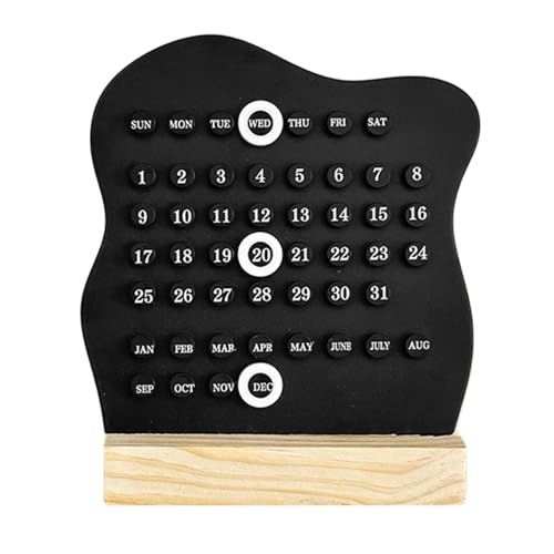 Erconsso Holzkalender - Dekorativer Tischkalender Mit Funktion - Monats- Wochen- & Datumsanzeige Für Zuhause, Büro & Klassenzimmer von Erconsso