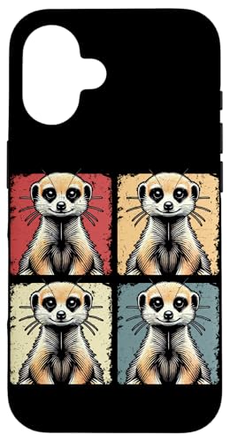 Erdmännchen Erdmännchen Liebhaber Erdmännchenfan Retro Hülle für iPhone 16 Erdmännchen Erdmännchen Liebhaber Erdmännchenfan Retro Hülle für iPhone 16 von Erdmännchen Surikate Tierliebhaber Mangusten