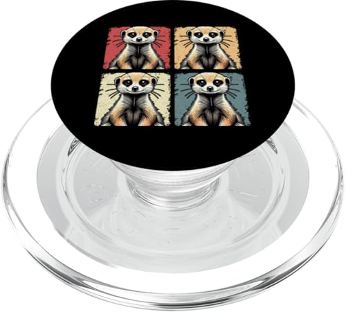 Erdmännchen Erdmännchen Liebhaber Erdmännchenfan Retro PopSockets PopGrip für MagSafe von Erdmännchen Surikate Tierliebhaber Mangusten