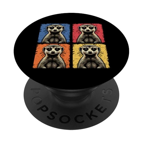 Erdmännchen Erdmännchen Liebhaber Süß Tierliebhaber Retro PopSockets Klebender PopGrip Erdmännchen Erdmännchen Liebhaber Süß Tierliebhaber Retro PopSockets Klebender PopGrip von Erdmännchen Surikate Tierliebhaber Mangusten