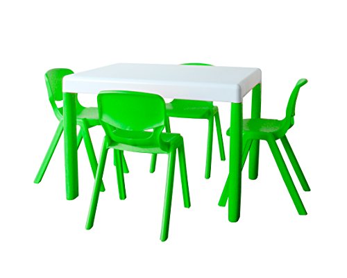 Ergos pkergos010362 Paket 1 Tisch und 4 Stühle für Kinder, Alter 3 bis 4, Größe 1, hellgrün von Ergos