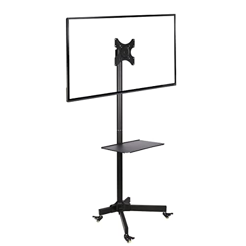 Ergosolid Standfuß mit Rollen, verstellbar, für LCD-Fernseher, 19-37 Zoll, bis 20kg, VESA-Normen von 75 x 75mm bis 200 x 200mm, Schwarz, 19" - 37", Falco-22 von Ergosolid