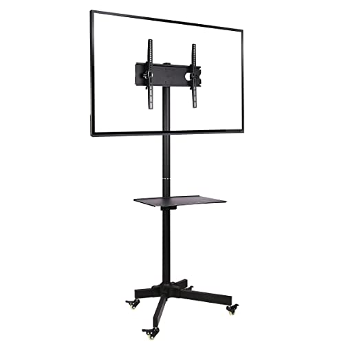 Ergosolid mit Rollen, verstellbar, für LCD-Fernseher von 32 – 55 Zoll, neigbar, VESA max. 400 x 400 mm, Tragkraft bis 25 kg Falco-24 schwarz von Ergosolid