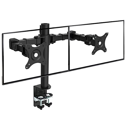 Verstellbarer Tischständer für 2 PC-Monitore mit Einer Diagonale von 25 bis 76 cm (10 bis 30 Zoll) und VESA Max 100 x 100 mm, bis zu 2 x 10 kg von Ergosolid