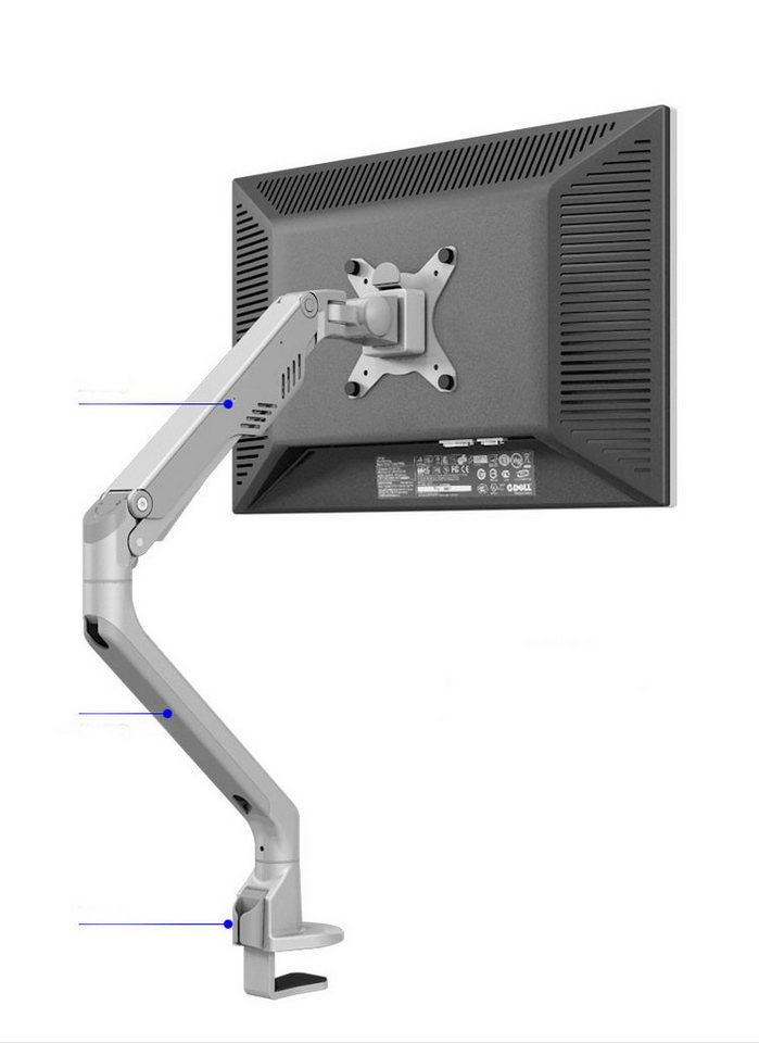 Ergotrading IO-My Look1 Monitorarm silber, 2-8 kg Monitor-Halterung von Ergotrading