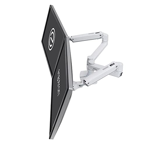 ERGOTRON 45-491-216 LX-Montagearm für 2 Monitore nebeneinander 68cm 27Zoll bis 33cm anheben 18kg.belastbar VESA 75x75 100x100mm weiß von Ergotron