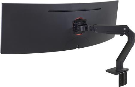 ERGOTRON HX HD Monitor Arm in Schwarz - Tischhalterung mit patentierter CF-Technologie für ultrawide Monitore bis 124,50cm (49) , 9,1- 19,1 kg, bis zu 1000R Wölbungsradius, VESA Standard (45-647-224) von Ergotron