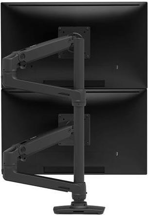 ERGOTRON LX Dual Monitor Arm in Schwarz - Monitor Tischhalterung mit patentierter CF-Technologie für 2 Bildschirme bis 101,60cm (40) , 33cm Höhenverstellung, VESA Standard  und  (erweiterbar auf 3 oder 4 Monitore) (45-509-224) von Ergotron