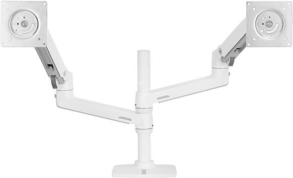 ERGOTRON LX Dual Monitor Arm in Weiß - Monitor Tischhalterung mit patentierter CF-Technologie für 2 Bildschirme bis 61,00cm (24) , 33cm Höhenverstellung, VESA Standard und  (45-492-216) von Ergotron