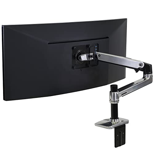 ERGOTRON LX Monitor Arm in Aluminium - Monitor Tischhalterung mit patentierter CF-Technologie für Bildschirme bis 34 Zoll und 33cm Höhenverstellung, 10 Jahre Garantie von Ergotron