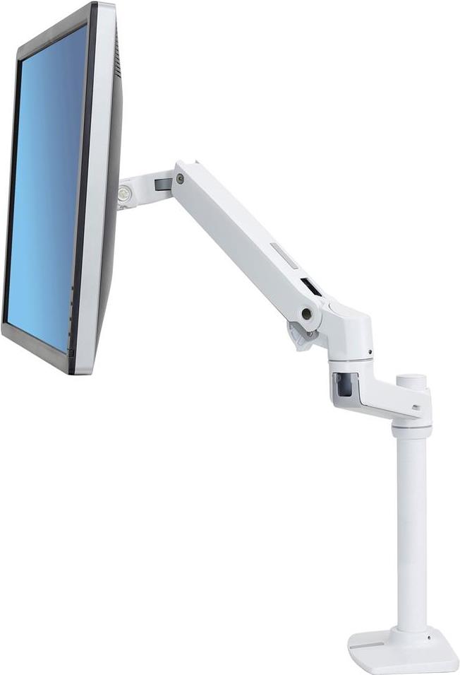 ERGOTRON LX Monitor Arm mit hoher Säule in Weiß - Monitor Tischhalterung mit patentierter CF-Technologie für Bildschirme bis 86,40cm (34) , 3,2 bis 11,3 kg, VESA Standard und von Ergotron