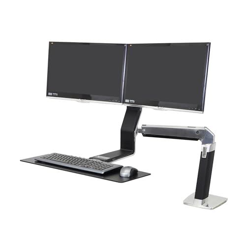 ERGOTRON WorkFit-A Dual Steh-Sitz Arbeitsplatz LCDs bis 61cm 24Zoll bis 9,1kg. belastbar Anhebung bis 51cm von Ergotron