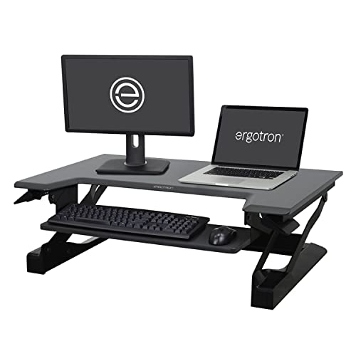 ERGOTRON WorkFit-T Sitz-Steh-Schreibtisch-Arbeitsplatz schwarz Anhebung bis 38cm belastbar bis 15 kg von Ergotron