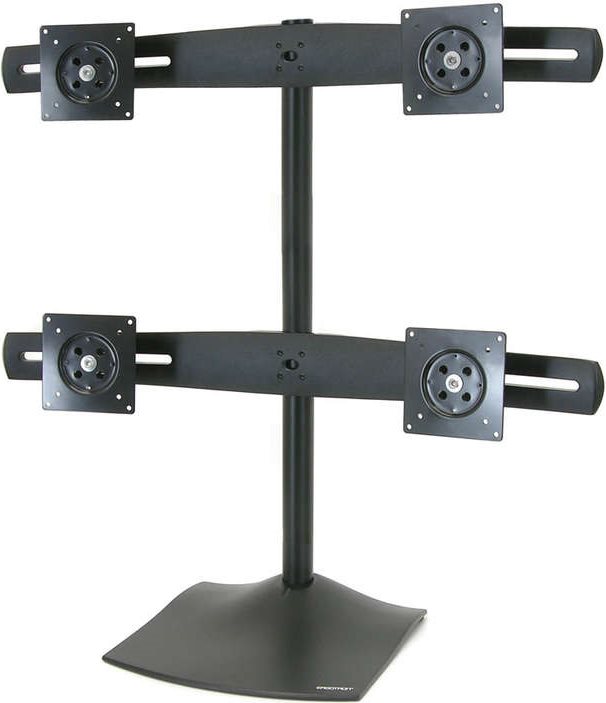 Ergotron DS100 Quad-Monitor Desk Stand - Aufstellung für Quad-Flachbildschirm - Aluminium, Stahl - Schwarz - Bildschirmgröße: bis zu 61,00cm (24)  - Montageschnittstelle: 100 x 100 mm, 75 x 75 mm (33-324-200) von Ergotron