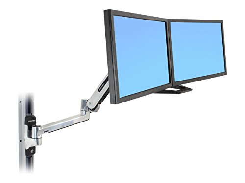 Ergotron Dual-Monitor- und Griff-Set, Montageset (Griff, 2 Halterungen, Bogenmontagearm, Montagezubehör) für 2 LCD-Displays, Schwarz, Bildschirmgröße: bis zu 66 cm (26 Zoll), für P/N: 45-353-026 von Ergotron