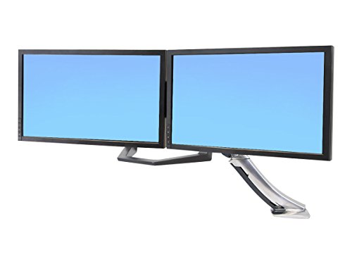 Ergotron Dual-Monitor- und Griff-Set, Montageset (Griff, 2 Halterungen, Bogenmontagearm, Montagezubehör) für 2 LCD-Displays, Schwarz, Bildschirmgröße: bis zu 66 cm (26 Zoll), für P/N: 45-353-026 von Ergotron