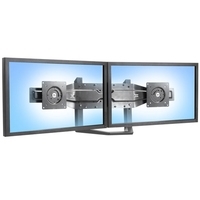 Ergotron Dual Monitor & Handle Kit - Befestigungskit (Griff, 2 Montagehalterungen, Bogenmontagearm) für 2 LCD-Displays - Schwarz - Bildschirmgröße: bis zu 66cm (bis zu 66,00cm (26) ) - Montageschnittstelle: 100 x 100 mm, 75 x 75 mm - Wandmontage möglich (97-718-009) von Ergotron