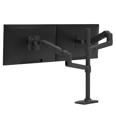 Ergotron LX Dual Monitorarm erweiterbar auf 4 Monitore, Tischhalterung (Schwarz) von Ergotron