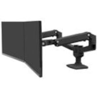 Ergotron LX Dual Monitorarm für zwei Monitore, Tischhalterung (Schwarz) von Ergotron